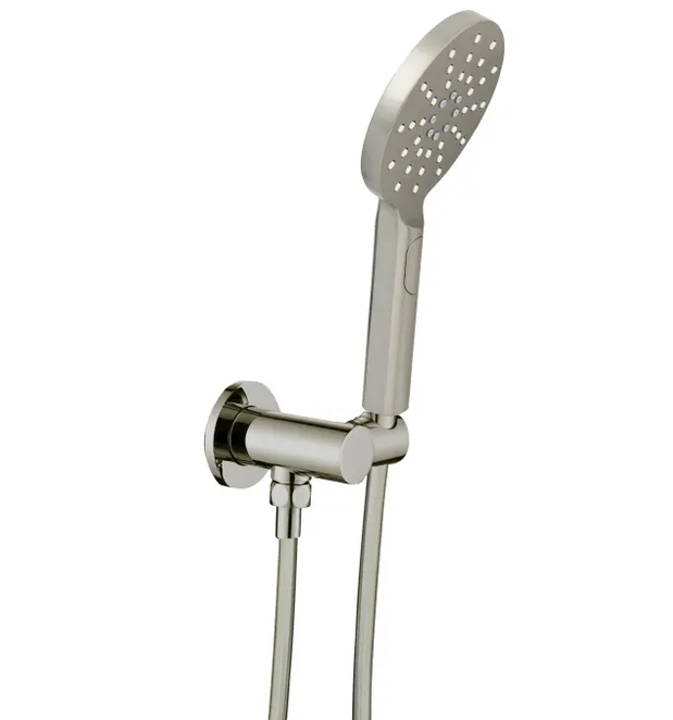 Round PAVIA Handheld Shower Set in Brushed Nickel Finish