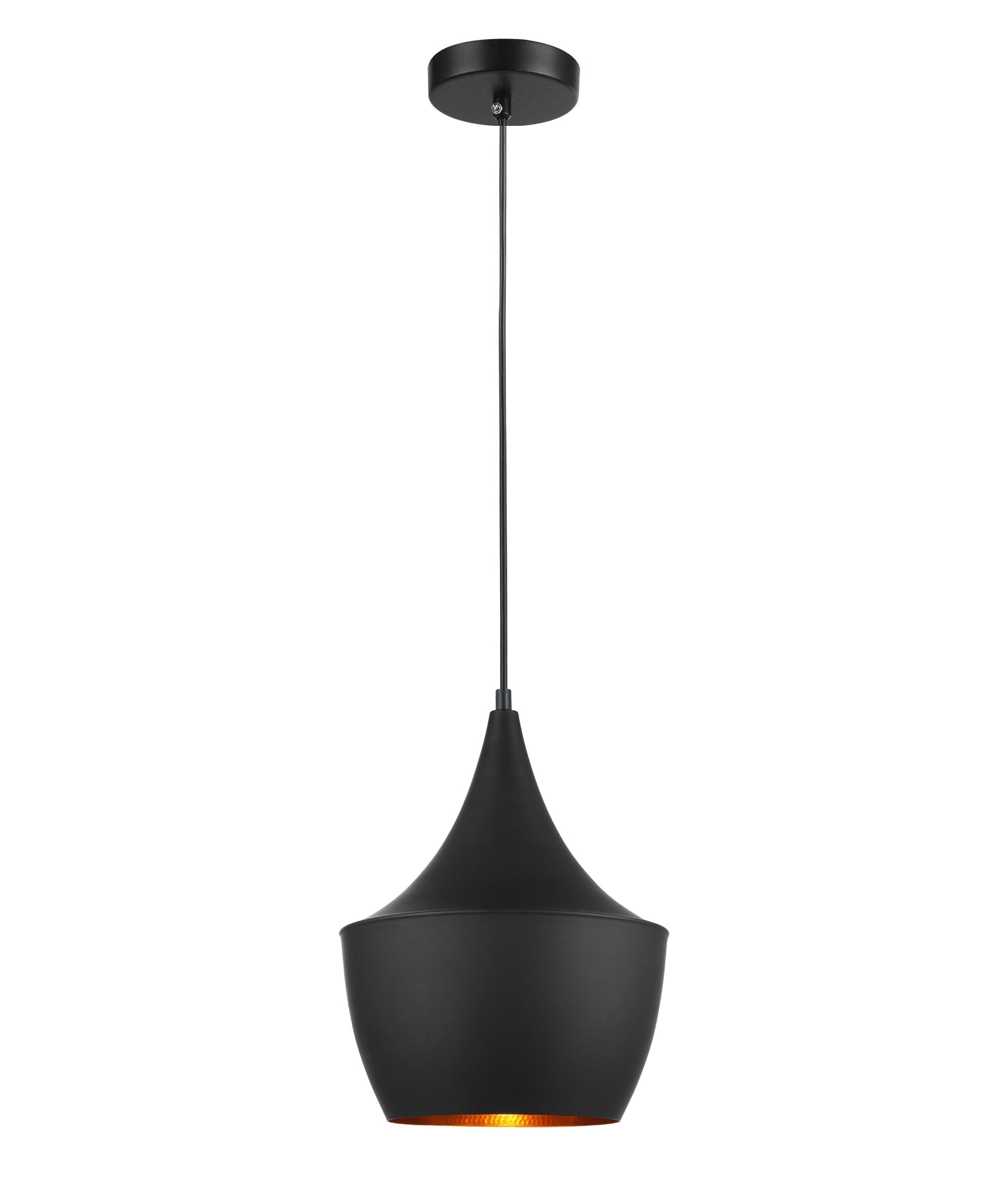 Exclusive CAVIAR Black Angled Bell-Shaped Interior Single Pendant Light