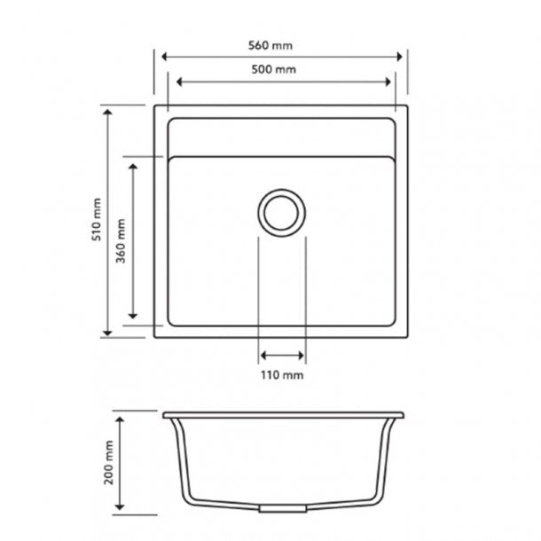 CARYSIL WALTZ White Granite Kitchen Sink - 560x510mm, German Engineered with Lifetime Warranty
