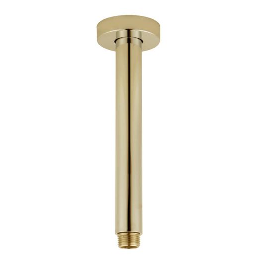 Hot Deal! 200mm Pentro Round Ceiling Shower Arm in Brushed Yellow Gold