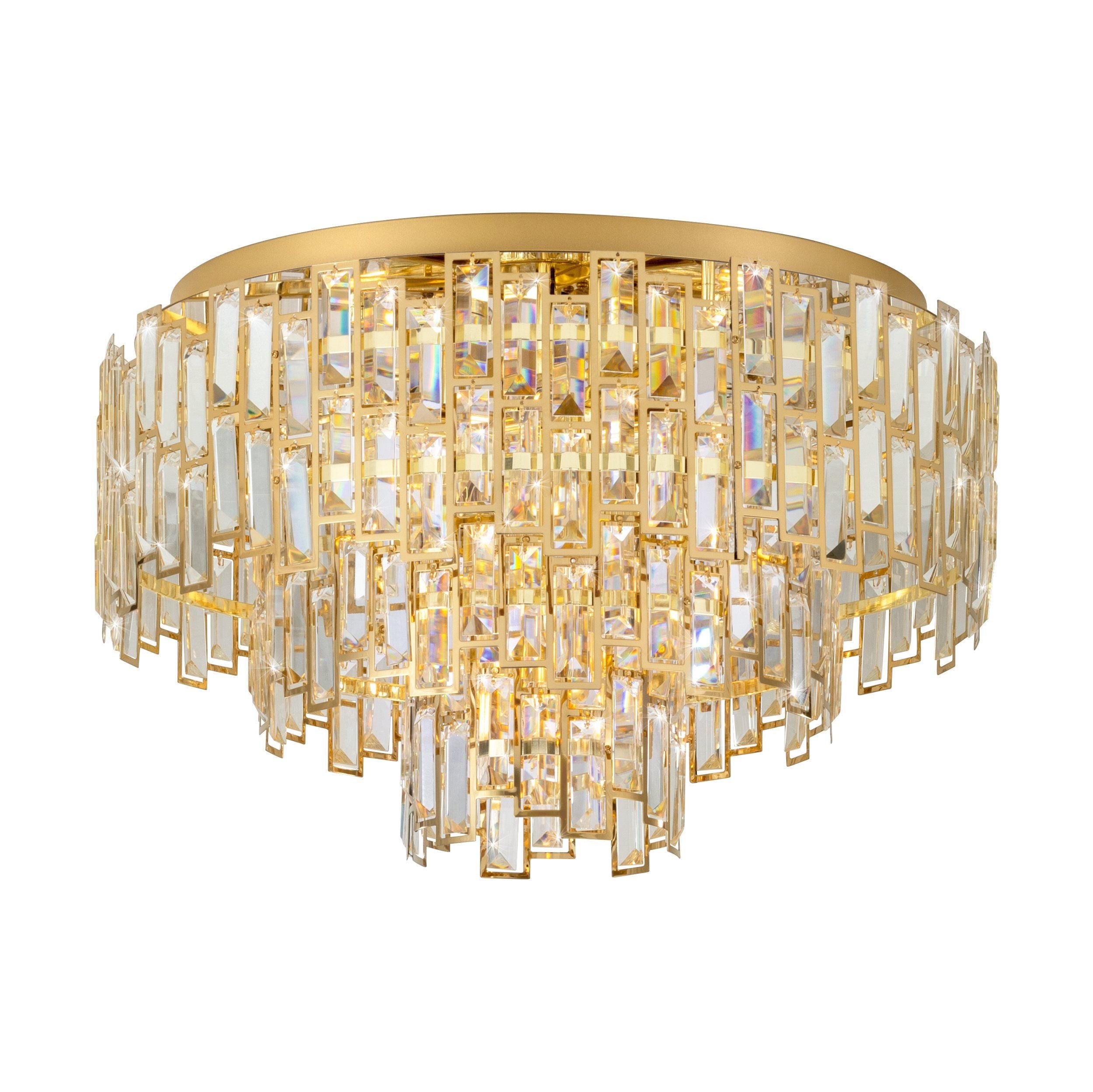 CALMEILLES Luxury Brass Finish Ceiling Light with Brilliant Glass
