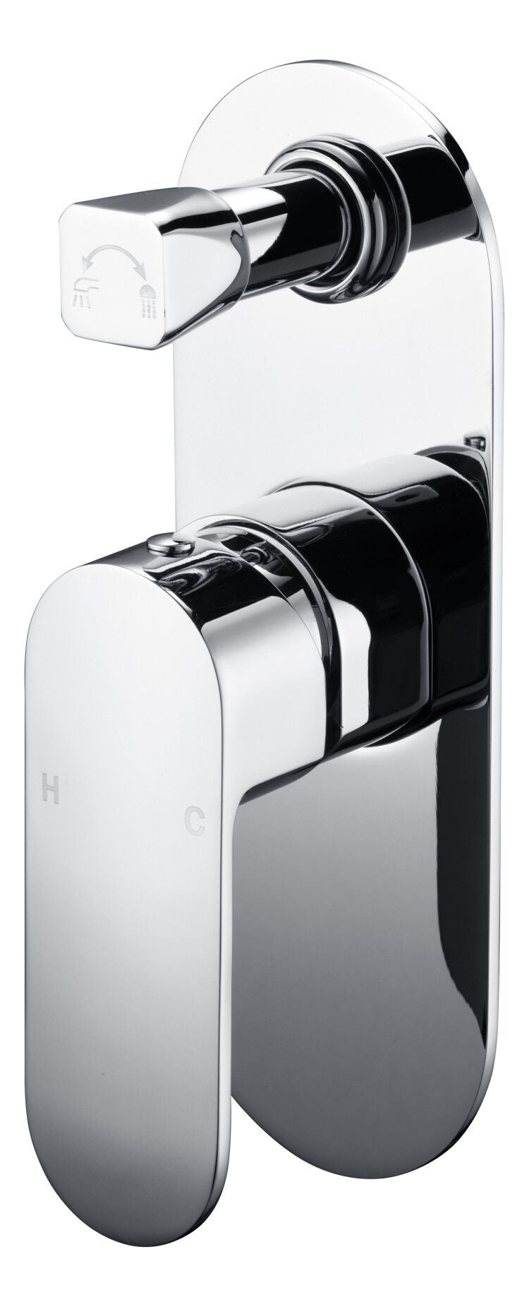 Chrome Cora Wall - Mounted Diverter Shower Mixer with 35mm Cartridge