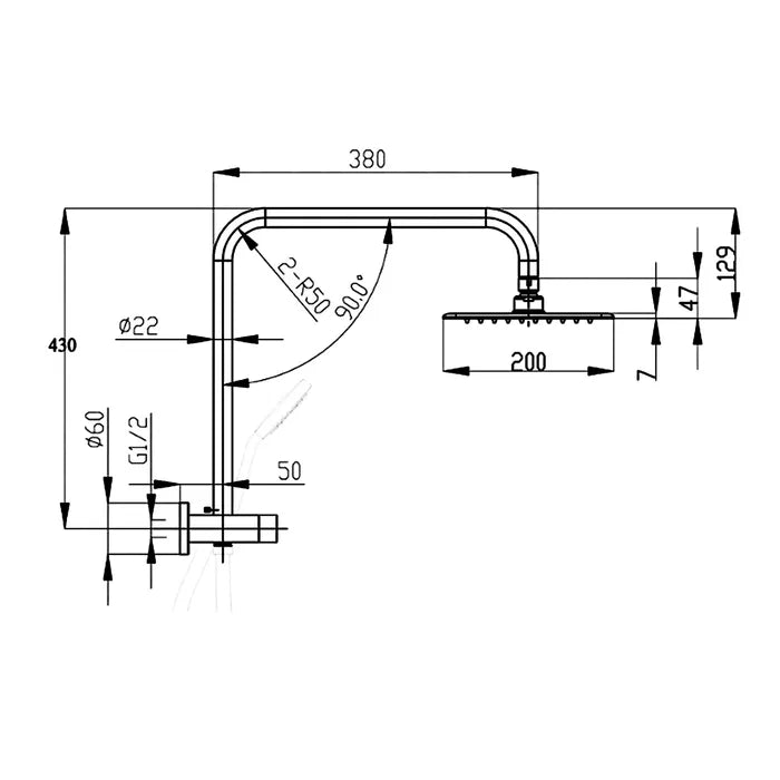 PAVIA Twin Shower Set - Brushed Nickel, 200mm Round Head, Top Inlet (Hot Sale!)