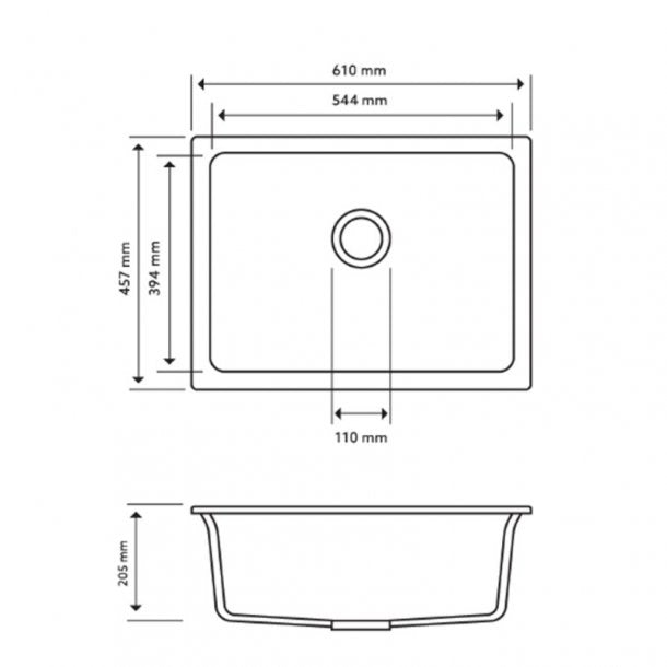 On Sale! White Granite Carysil Big Kitchen Sink 610x457mm for Easy Cleaning