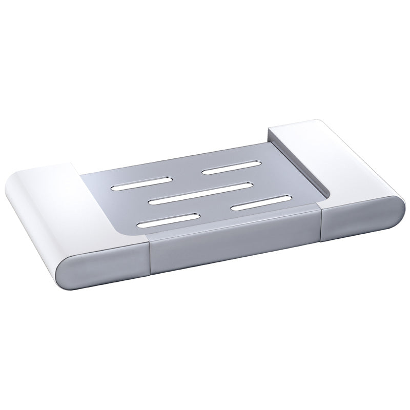 Hot Sale! Chrome and White Cora Bathroom Soap Holder Made of Brass and Zinc Alloy