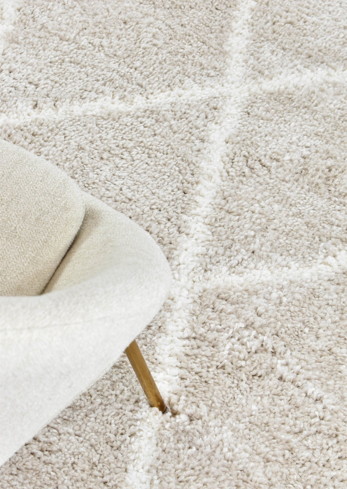 Hot Sale! Cream Beige Palermo Shaggy Machine - Made Rug 1562A for Home Decor