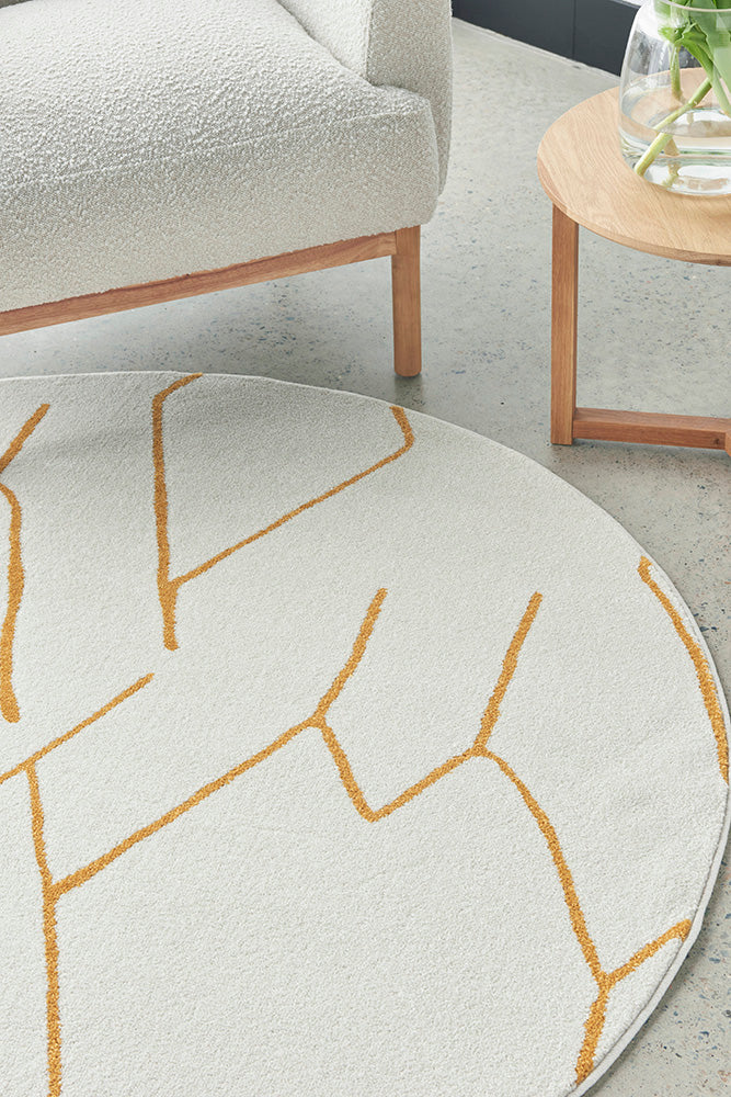 Hot Sale! Paradise Ivy Gold Round Polypropylene Rug for Various Living Spaces