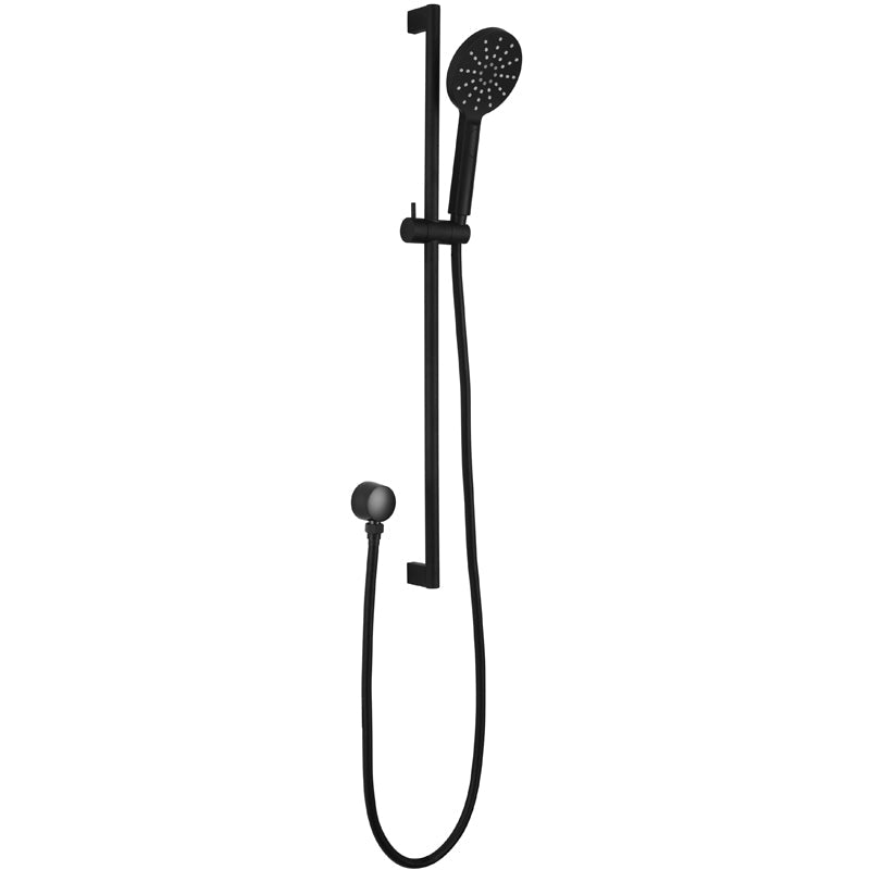 Matte Black Cora Round Sliding Shower Set - Great Value for Your Bathroom