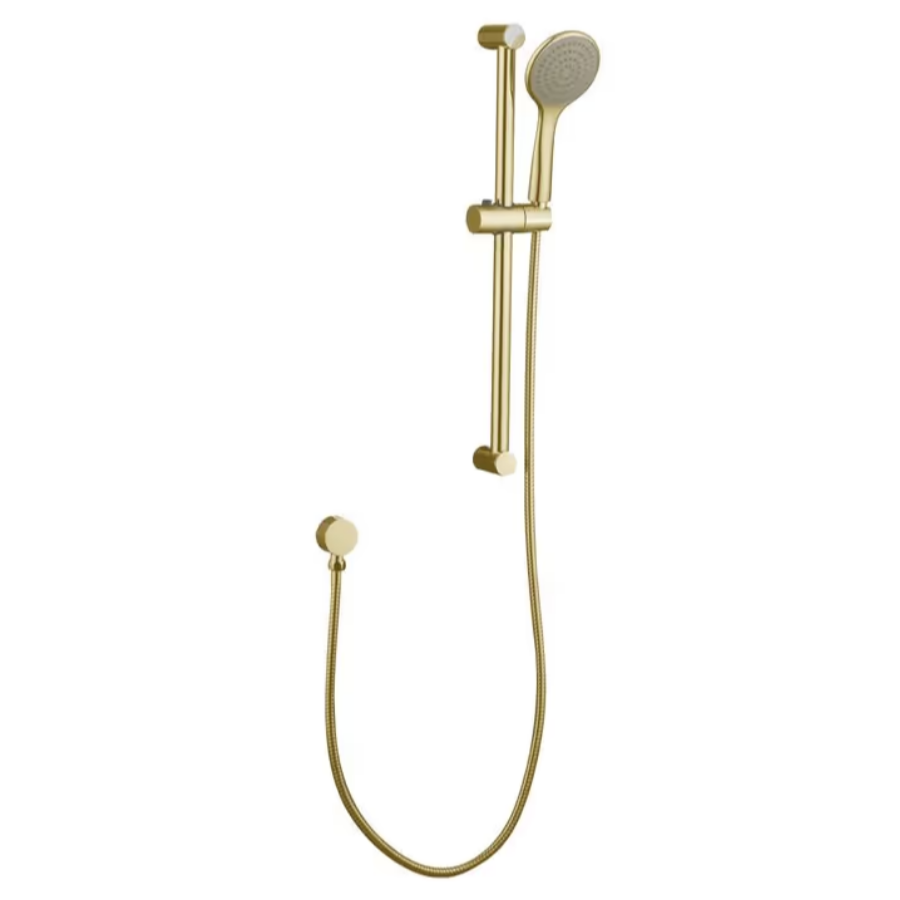 PAVIA Shower Rail Set: Brushed Gold with Round Handheld Shower - Hot Deal!