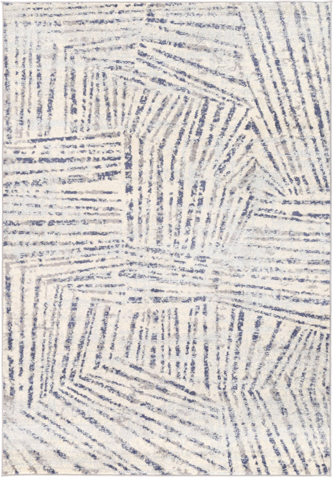 Palermo Vallo Durable Grey Blue Power Loomed Rug for Home Decor