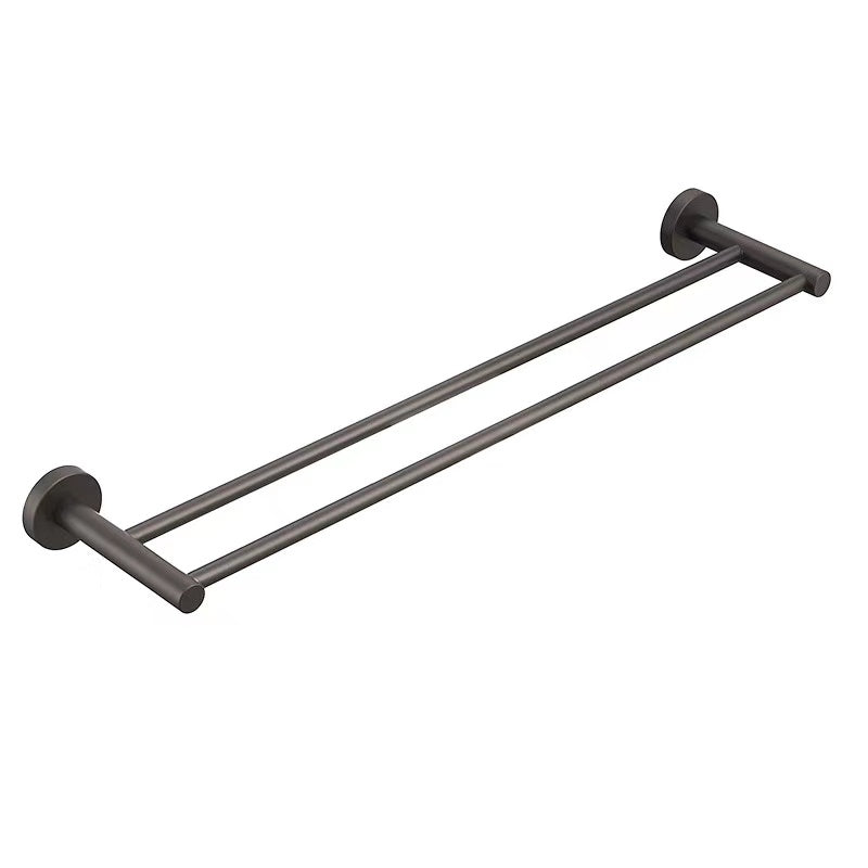 Brushed Gun Metal 750mm Otus Round Double Towel Rail - 7 Years Warranty!