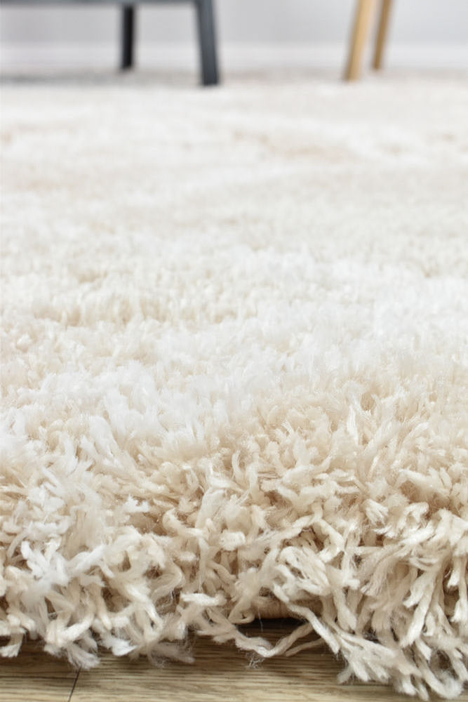 Stylish Beige Cobi Rug 8745A with Soft Shaggy Pile