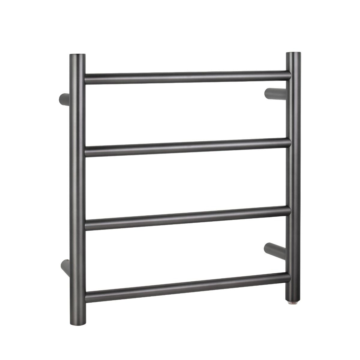 Energy-Saving Brushed Gun Metal Grey Round 4-Bar Electric Heated Towel Rack for Luxury Bathrooms