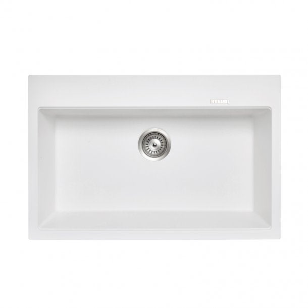 White Granite CARYSIL WALTZ Kitchen Sink - 780x510mm with Lifetime Warranty