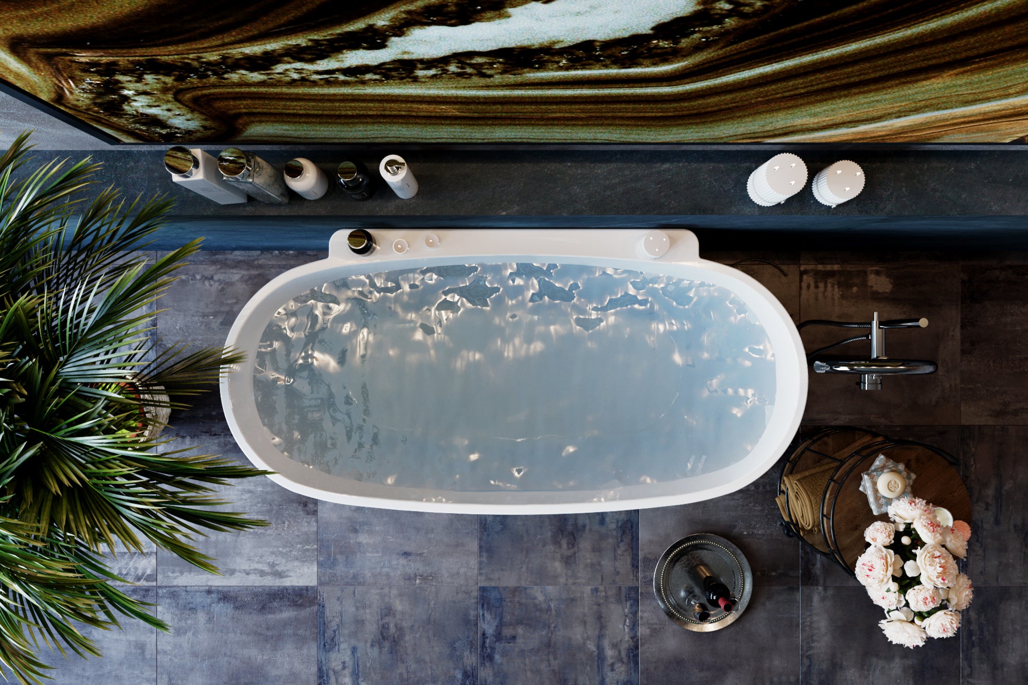 PALERMO High - Quality Freestanding Non - overflow Bathtub Available in 1650mm and 1750mm Sizes