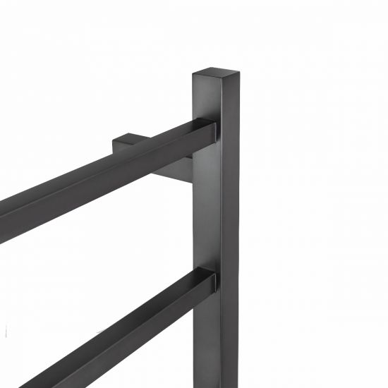 Hot Deal! 4-Bar Square Electric Heated Towel Rack in Brushed Gunmetal Grey