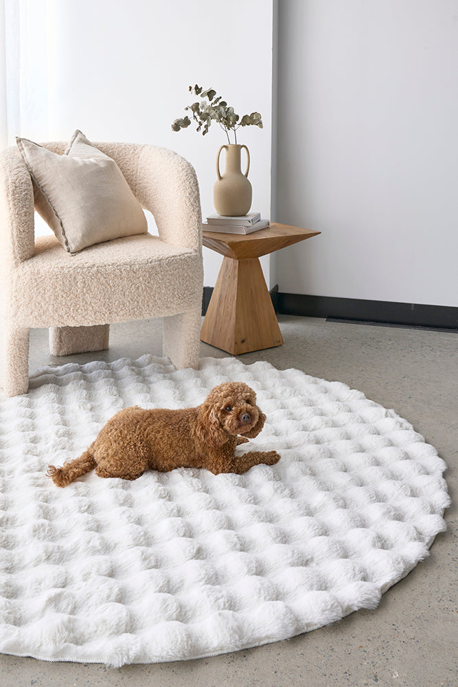 Bubble Luxury Machine-Washable Round Rug