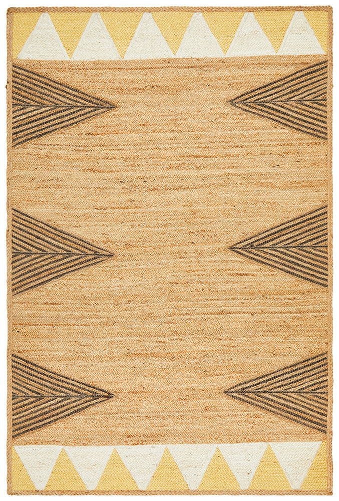 Hot Sale! Parade 222 Natural Jute Yellow Floor Rug Handmade in India