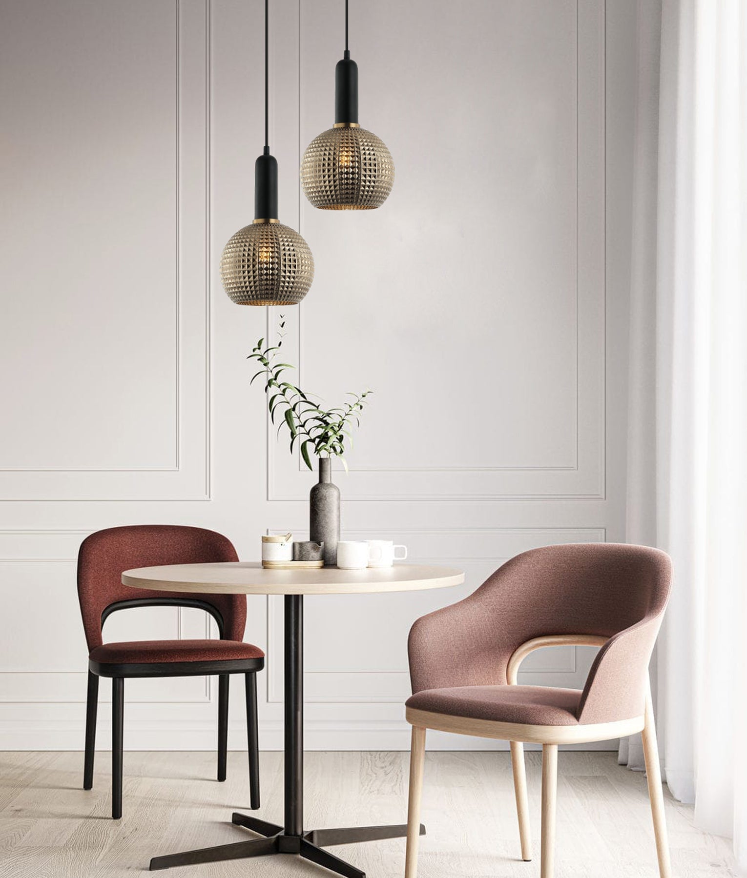 PELOTA: Stylish Modern Wine Glass Segmented Glass Interior Pendant Lights - Great Deal