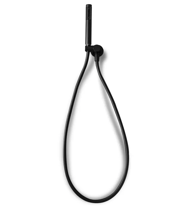 Stylish Round PAVIA Handheld Shower Set in Polished Matte Black