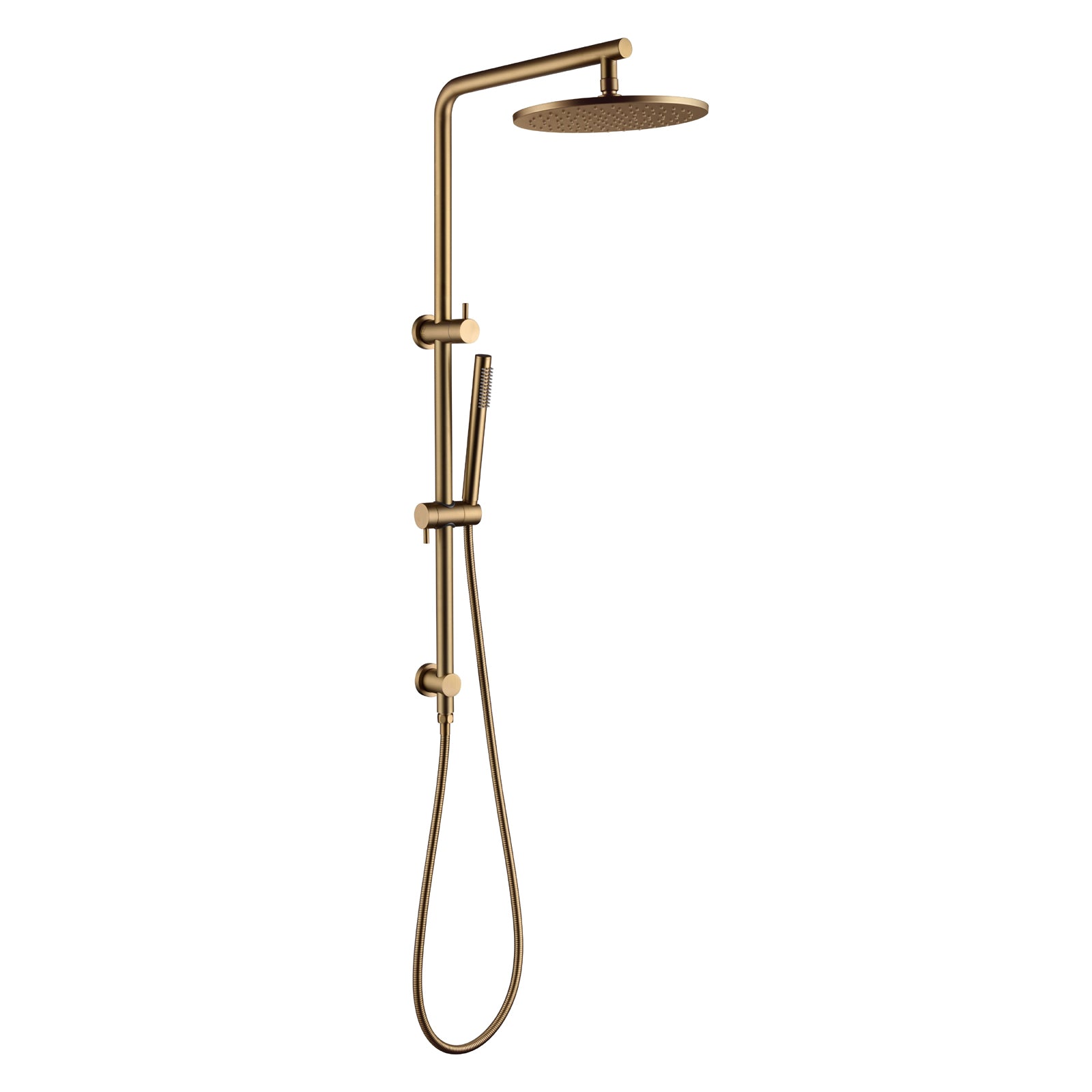 Hot Deal! Pentro 250mm Brushed Yellow Gold Round Hand - Held Shower Station