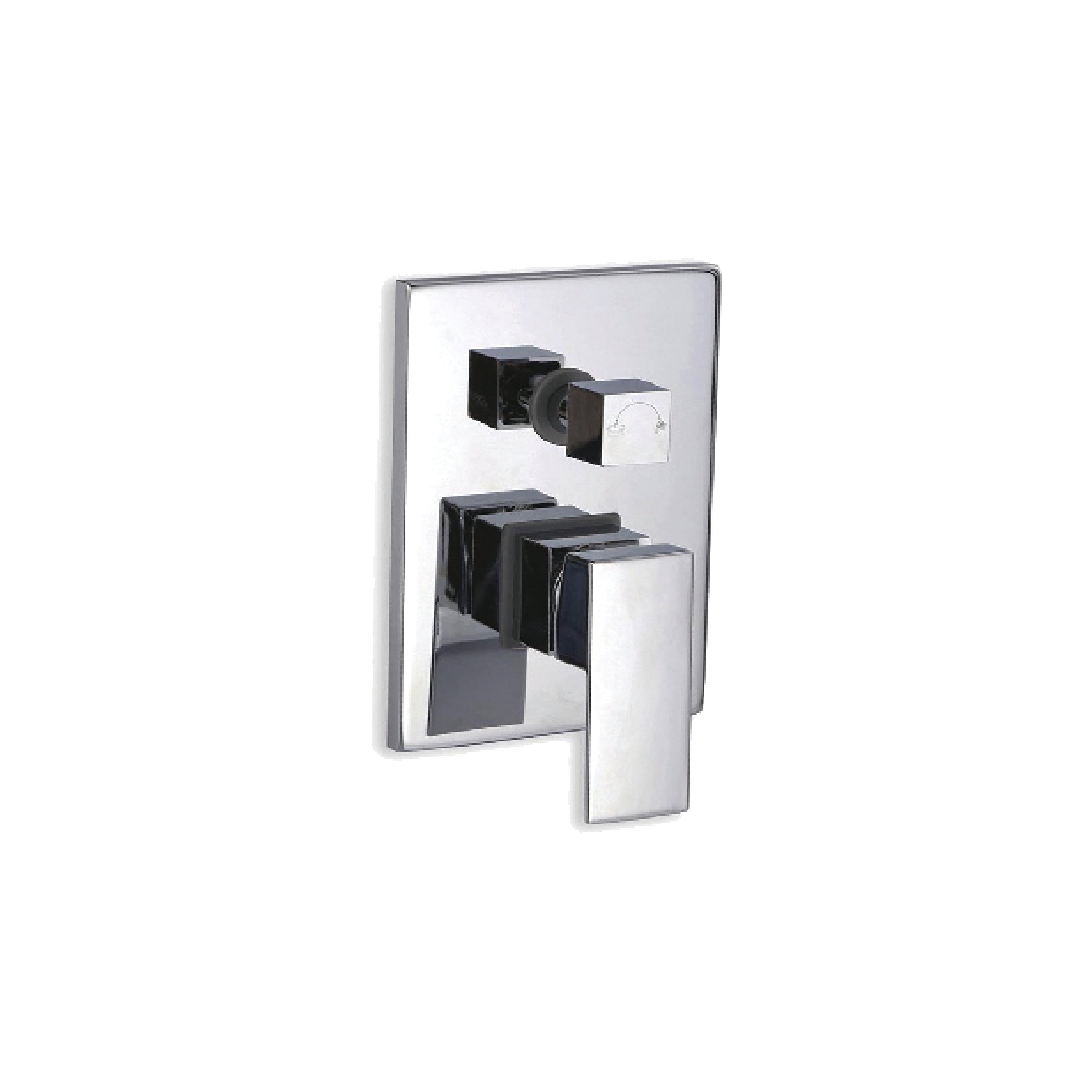 Chrome Celia Square Shower Mixer with Diverter for Modern Bathrooms