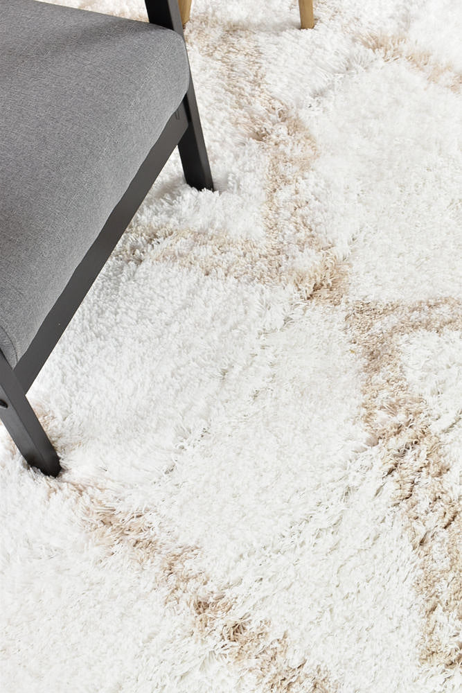 Cobi Soft Beige and White Machine-Made Rug 8745A for Modern Homes