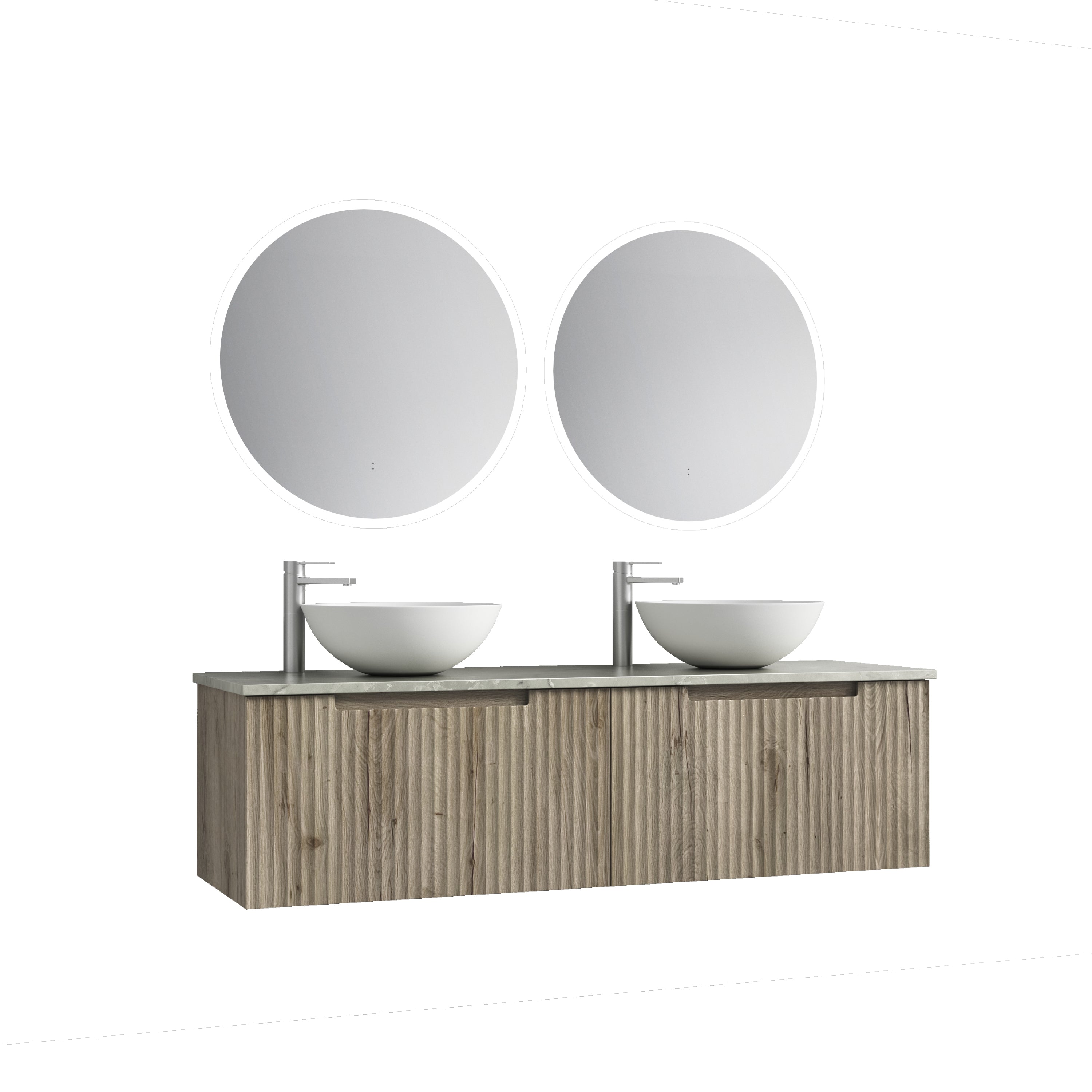 Exclusive CALDER Wall - Hung Vanity in Natural Oak (All Sizes)