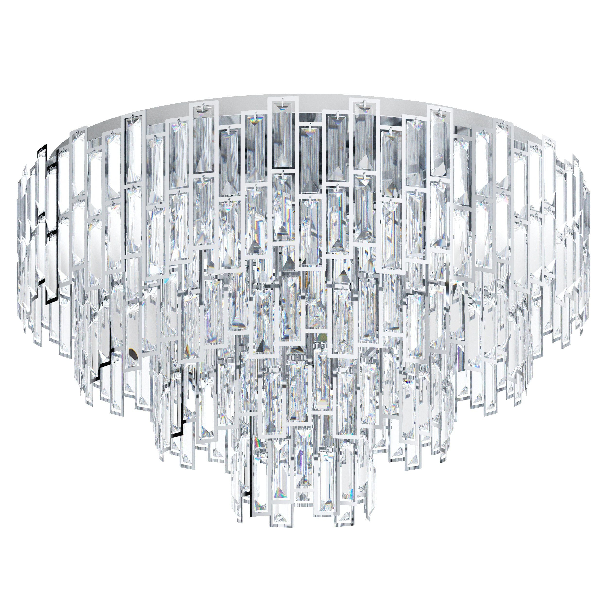 CALMEILLES 1 Chrome-finished Luxury Ceiling Light with Stunning Crystals