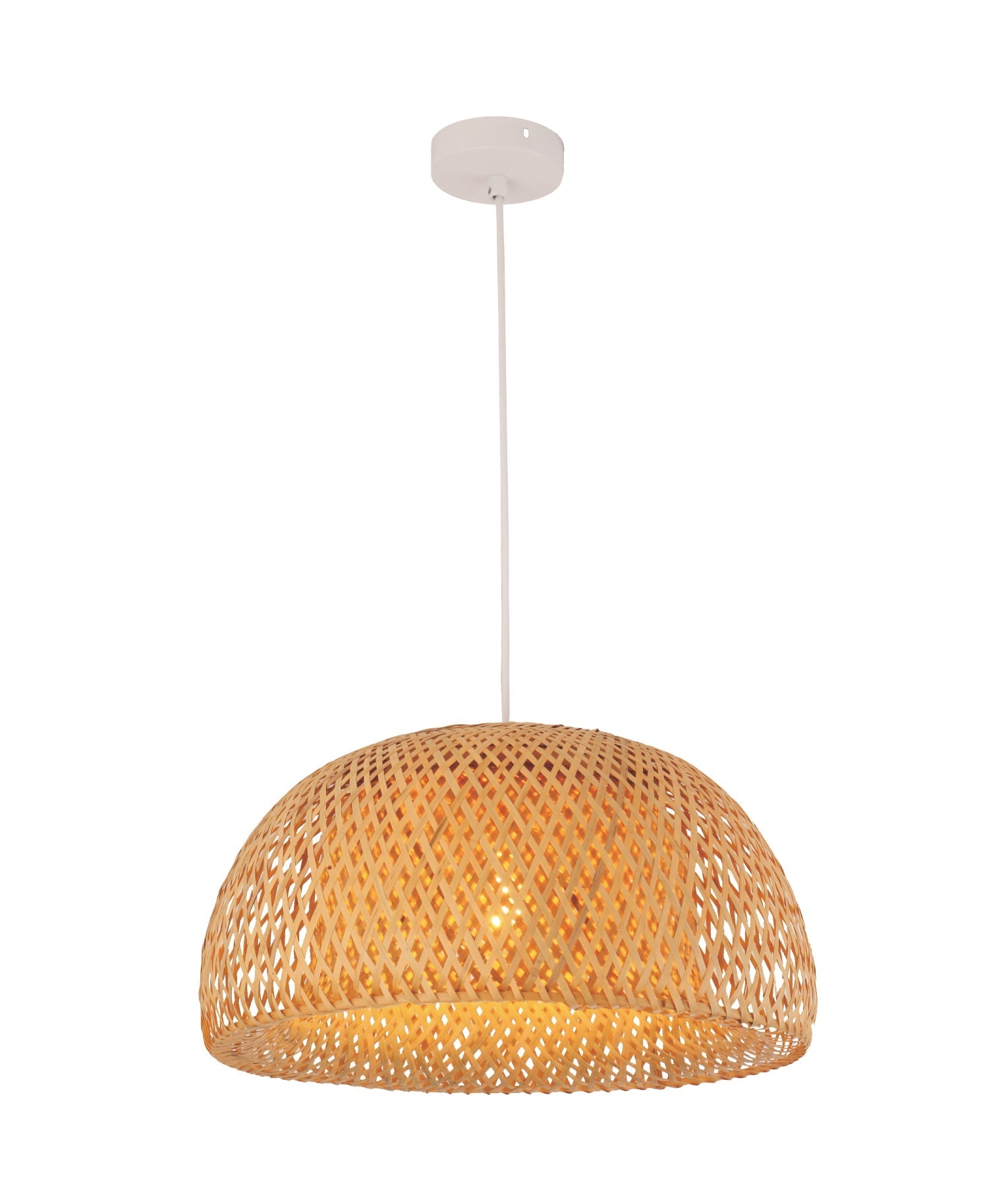 Bohemian-Style Interior Pendant Light with Natural Bamboo Finish