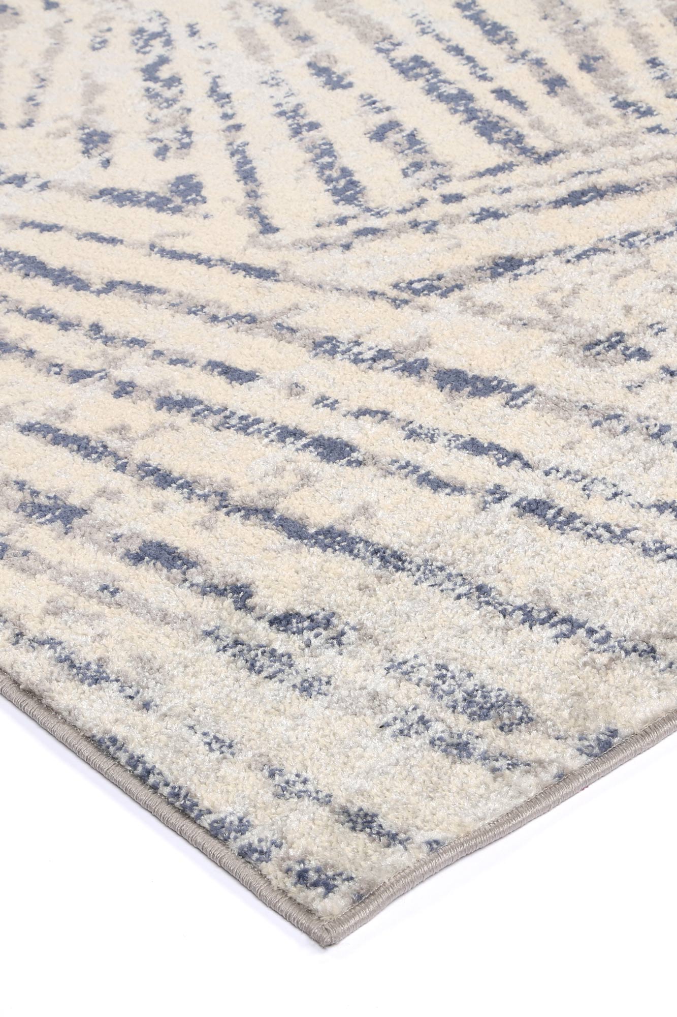 Palermo Vallo Durable Grey Blue Power Loomed Rug for Home Decor