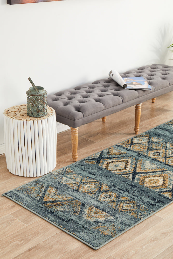 Stunning Oxford Blue Contrast Runner Rug - Must - Have!