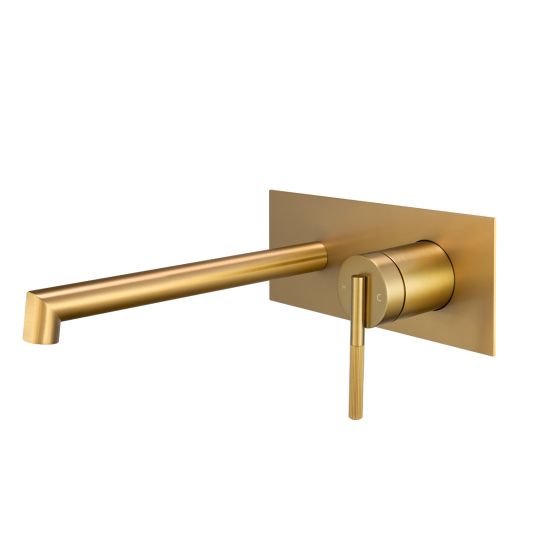 Hot Deal! CADDENCE Brushed Gold Wall Mixer with Spout