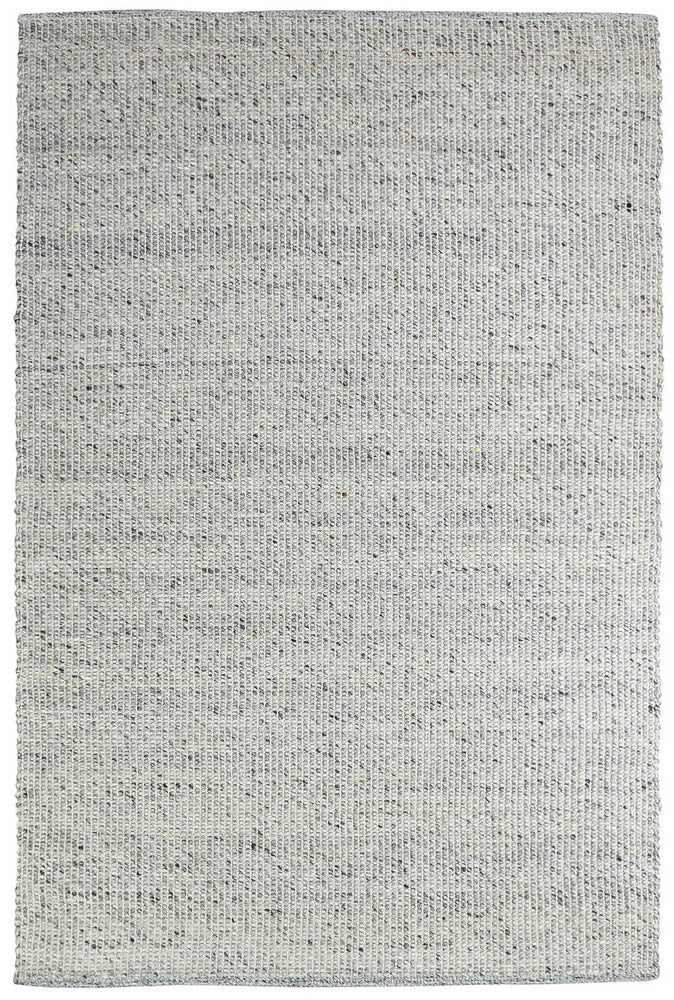 Luxurious Parko Ivory Grey Wool and Viscose Hand - Woven Rug