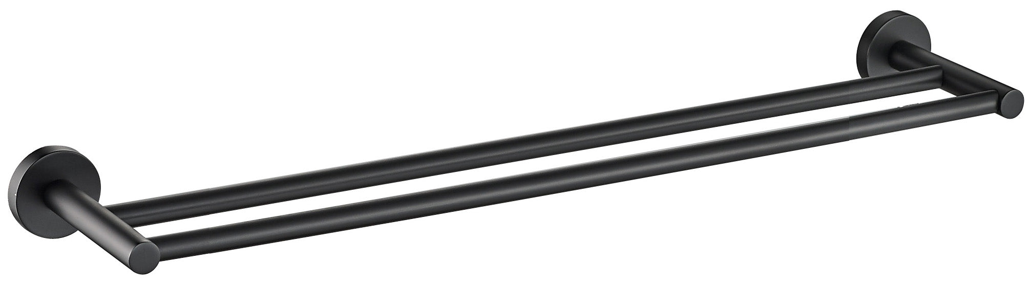 Hot Sale! 600mm Otus Matte Black Round Double Brass Towel Rail