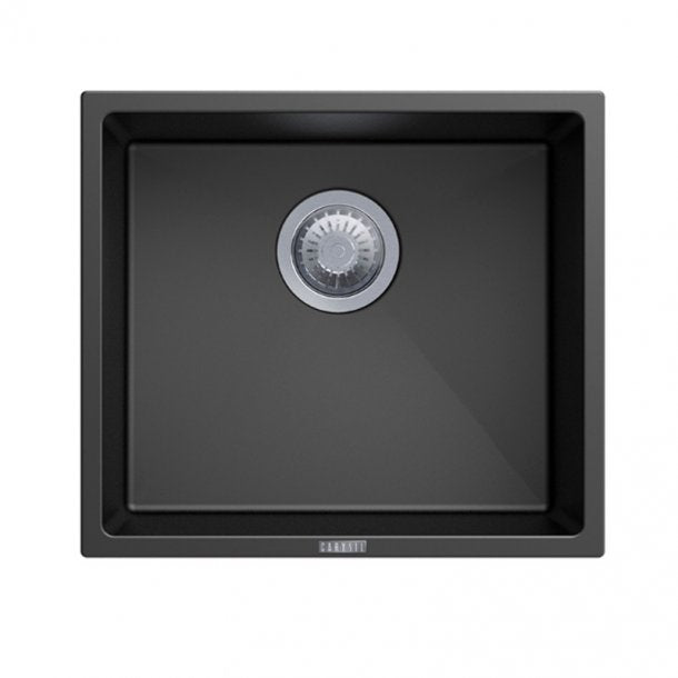 CARYSIL MAGIC SALSA Granite Kitchen Sink - Single Bowl, 457x406mm, Metallic Black - Lifetime Warranty