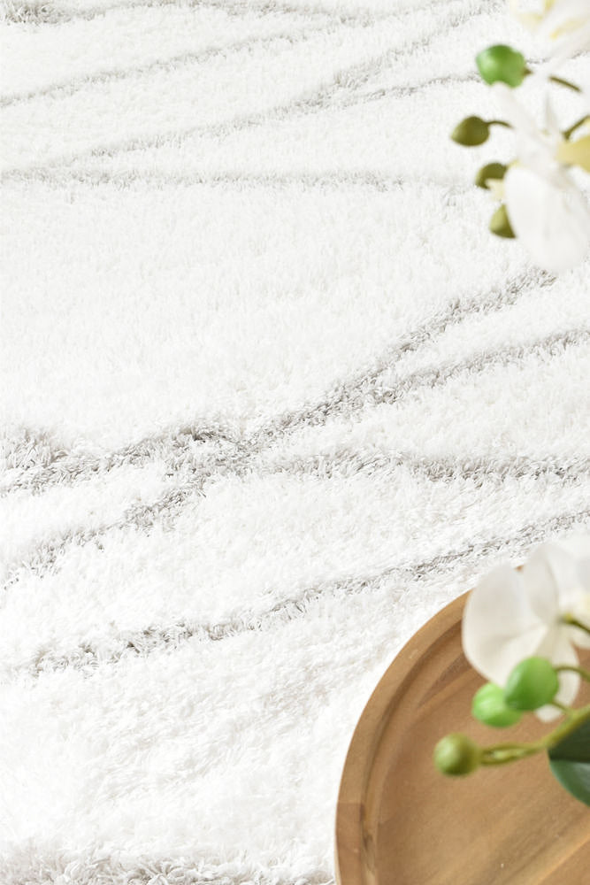 Hot Sale! Cobi White 8741A Shaggy Floor Rug for Living Room and Entrance