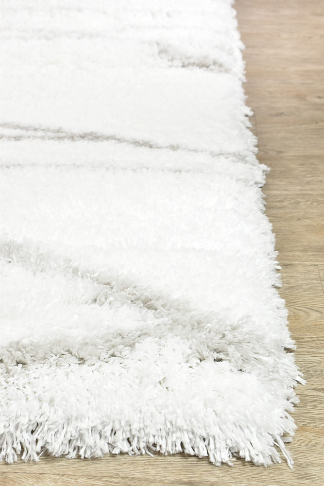 Hot Sale! Cobi White 8741A Shaggy Floor Rug for Living Room and Entrance