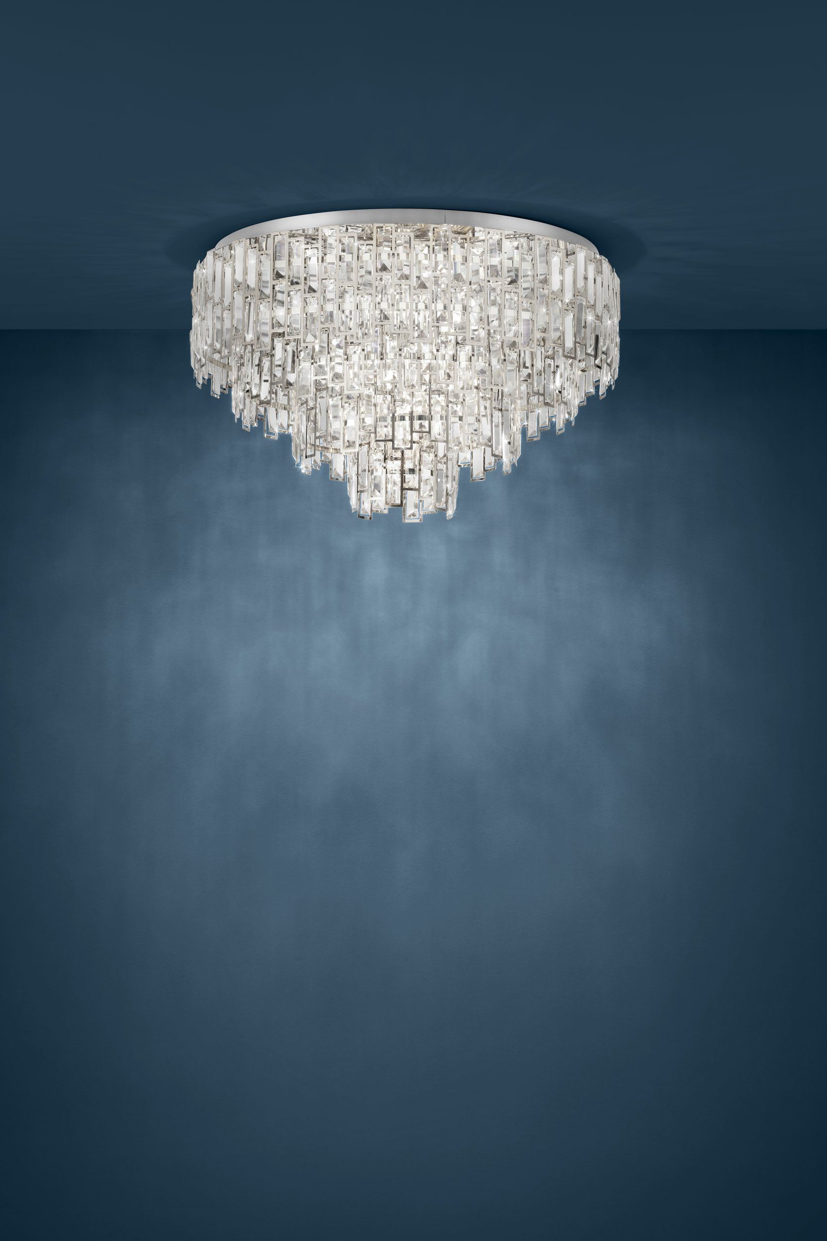 CALMEILLES 1 Chrome-finished Luxury Ceiling Light with Stunning Crystals