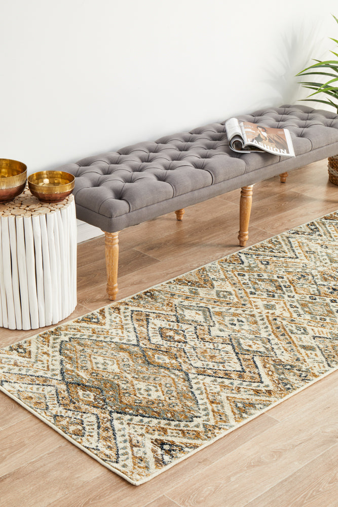 Elegant Oxford Tribe Bone Runner Rug with 11mm Soft Pile