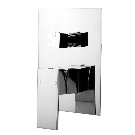 Hot Deal! Chrome Square Wall - Mounted Shower Mixer with Diverter for Home and Commercial Use