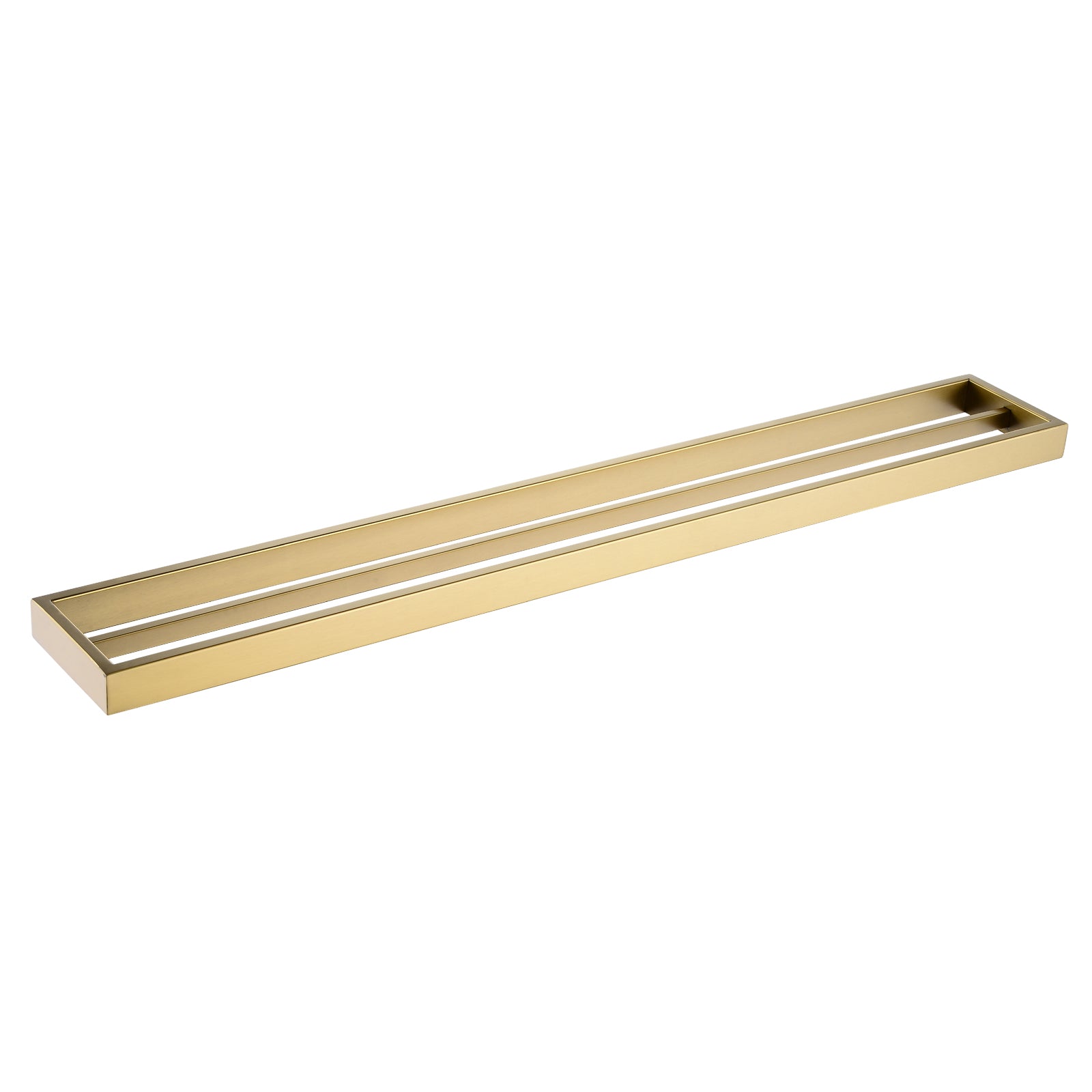 Hot Deal! 800mm Cavallo Square Double Brushed Yellow Gold Towel Rail for Bathroom