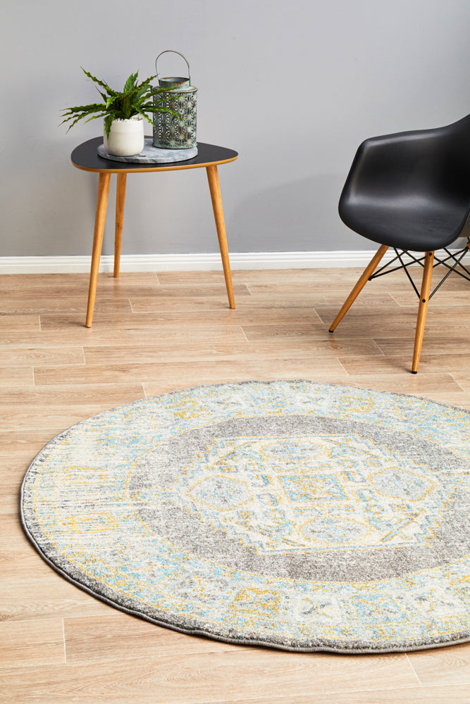 Exclusive Century 944 Grey Round Polypropylene Rug from Turkey - Ideal for Every Home
