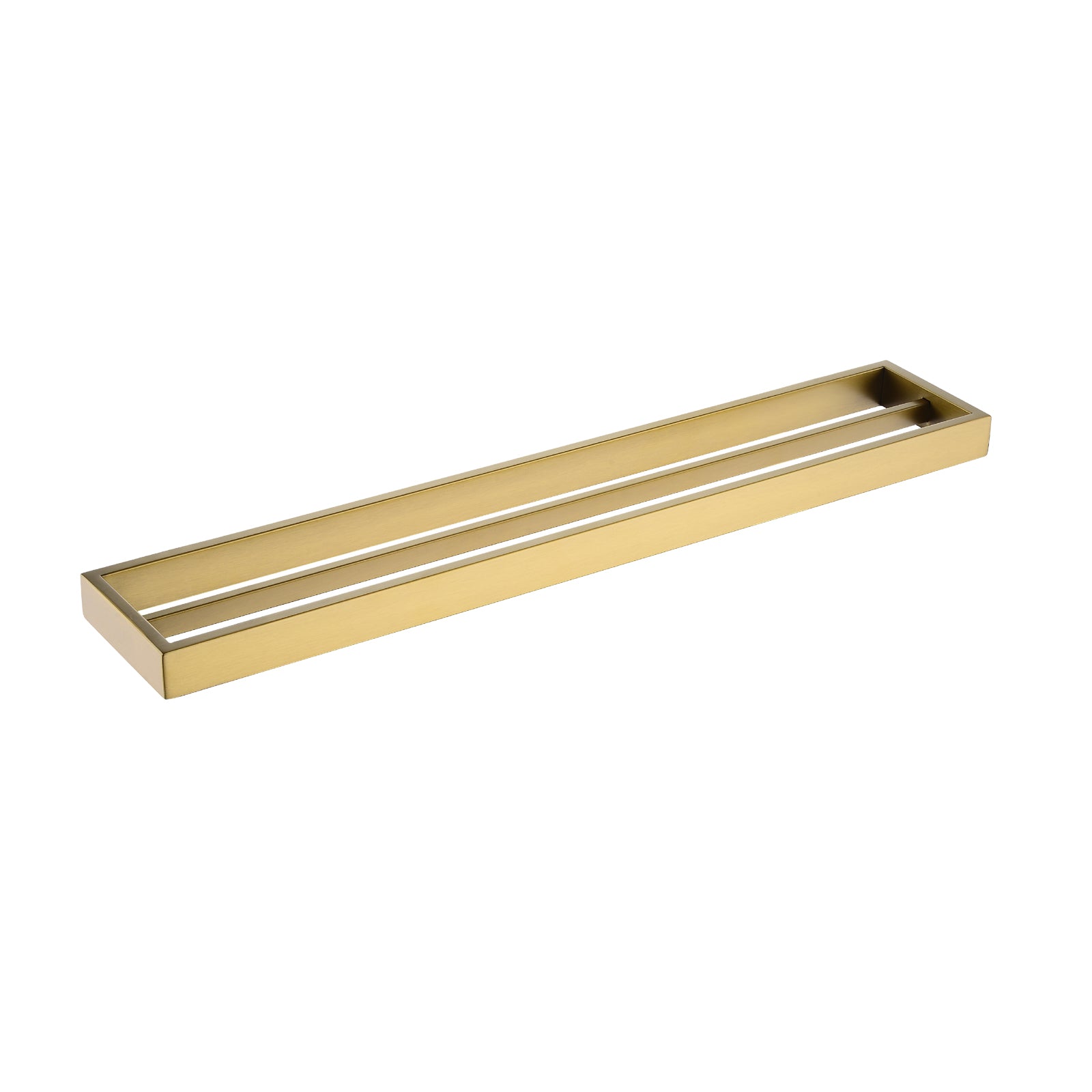 Hot Deal! 600mm Cavallo Brushed Yellow Gold Square Double Towel Rail