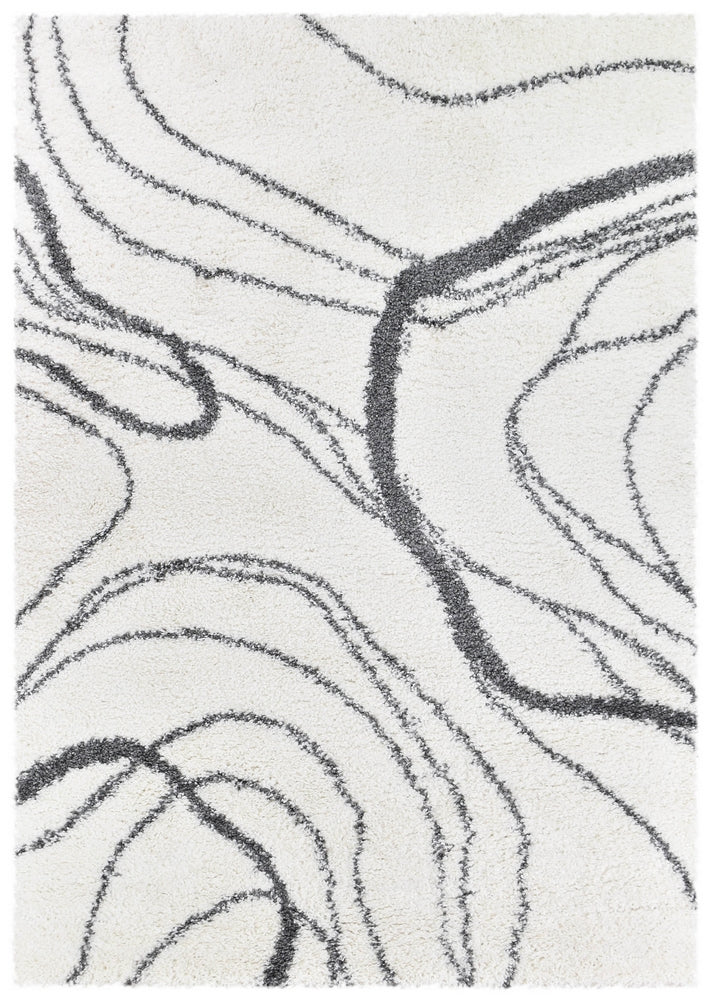 Dark Grey Palermo Shaggy Rug 0B483A with Luxurious Texture
