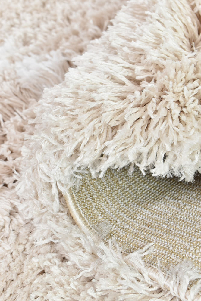 Stylish Beige Cobi Rug 8745A with Soft Shaggy Pile