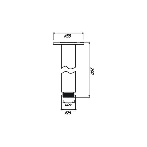 Get a Luxurious Shower with Chris Brushed Nickel Ceiling Shower Arms in 100mm, 200mm, 300mm & 400mm