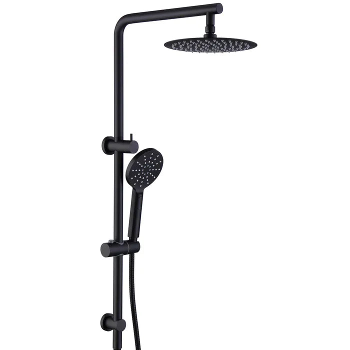 Hot Sale! PAVIA Twin Round Shower on Rail, 250mm, Matte Black with Top Inlet