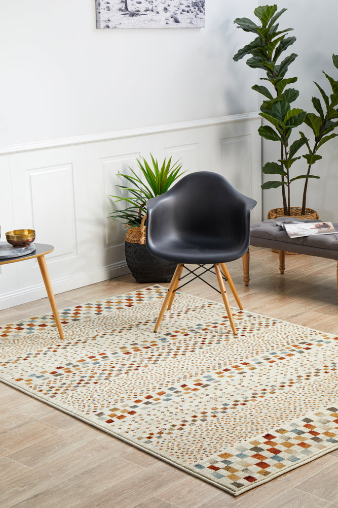 Exclusive Sale! Oxford Bone Rug with Square Patterns - A Timeless Traditional Decor Piece