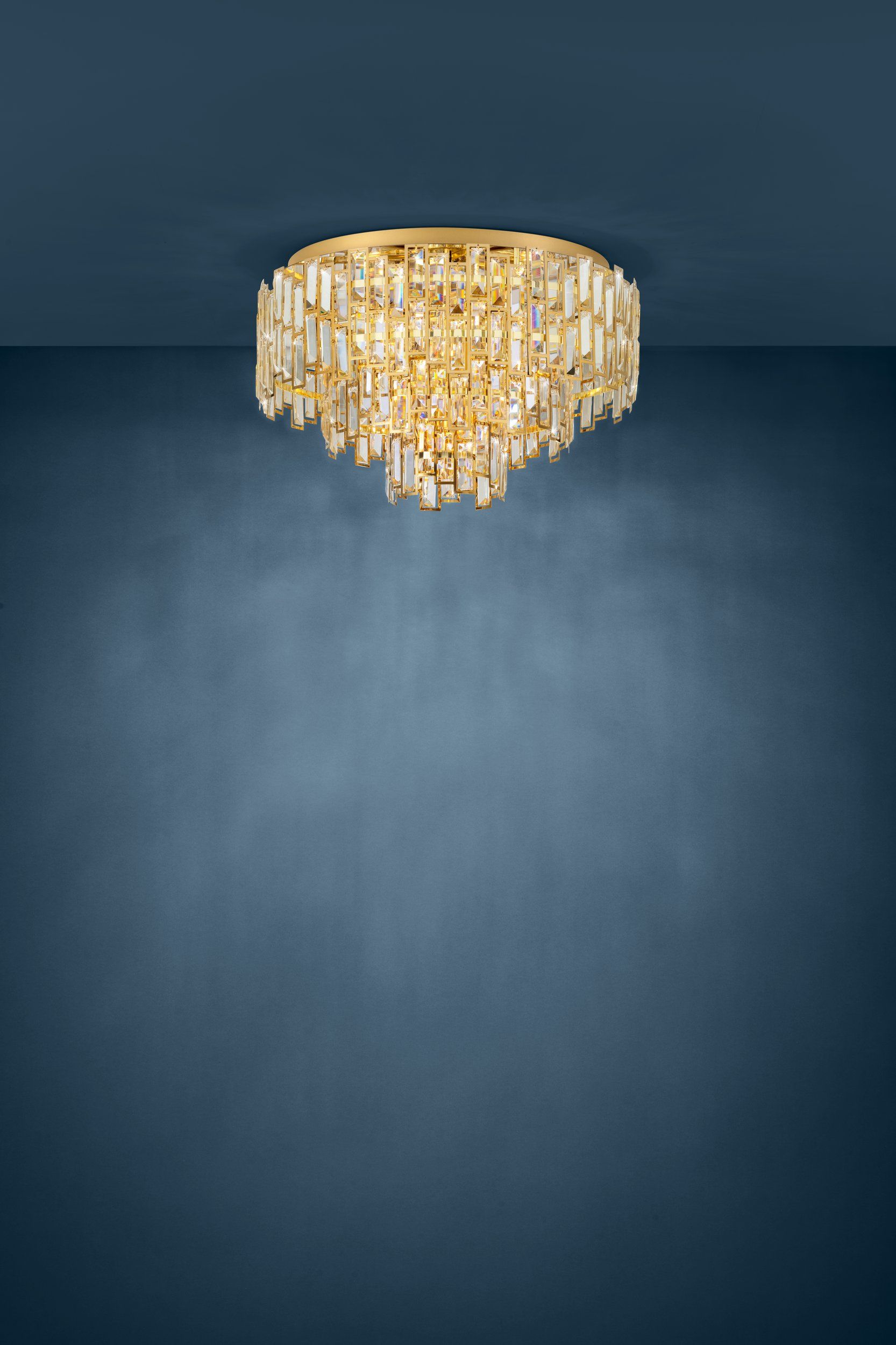 CALMEILLES Luxury Brass Finish Ceiling Light with Brilliant Glass